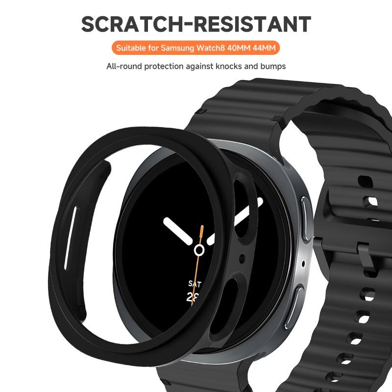 НОВЫЙ ЧЕХОЛ ДЛЯ ПК+СИЛИКОНОВЫЙ РЕМЕШОК для Samsung Galaxy Watch 8 40мм 44мм Браслет Полый Защитный Чехол Для Galaxy Watch 8 Classic 46мм Аксессуары