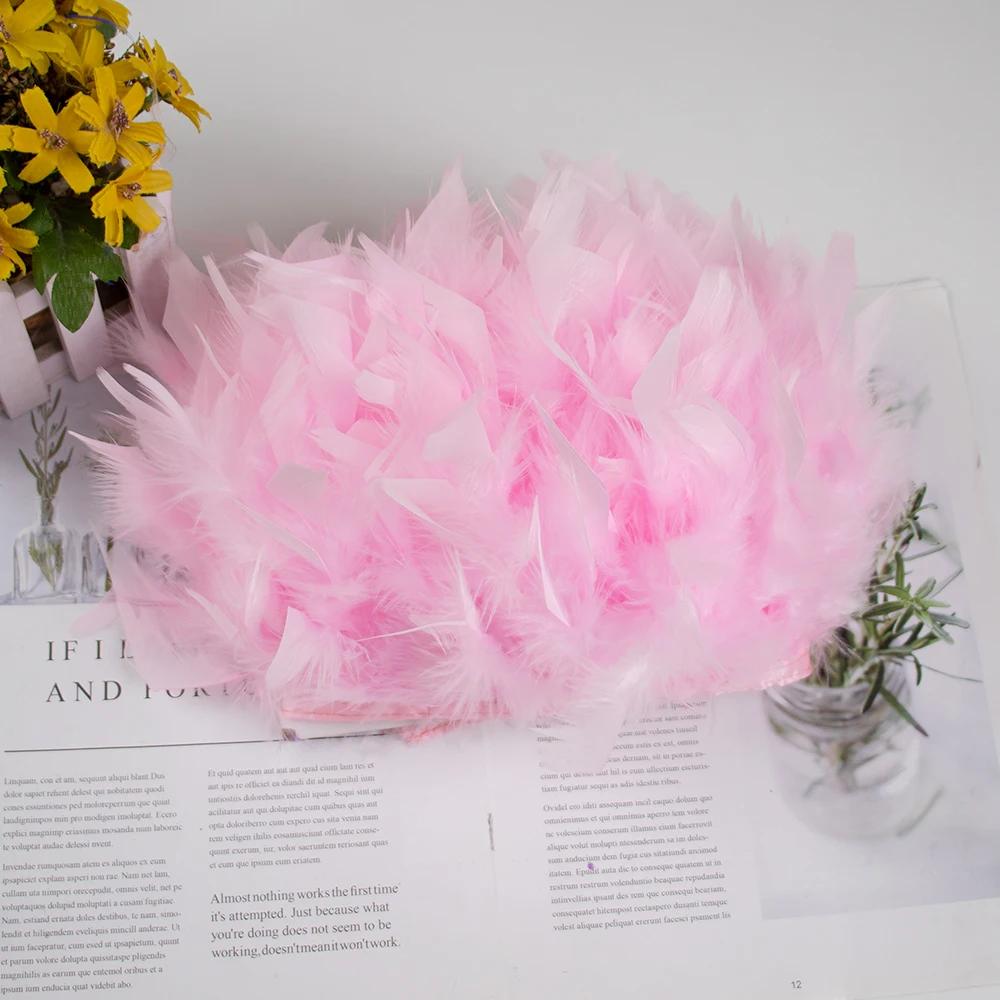 Feather White Turkey Feathers Trim 10-15cm/4-6inch Natural Feather Ribbon for Sewing Clothing Fringe Plumes Wedding Decoration