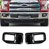 Black Front Bumper Fog Light Lamp Cover Trim Bezels For Ford F150 XLT 2015-2017