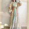 Chinese Jin Dynasty Style Hanfu, Cross-neck One-piece Waist-length Skirt, Daily Three-piece Set