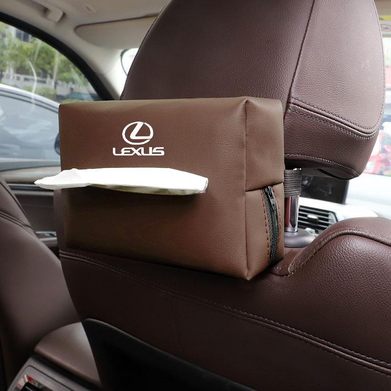 Car Tissue Box Leather Holder SunVisor Seat Back For Lexus F SPORT GX460 Ct200h IS250 ES 220D IS200 Fsport GS GX IS LS LXBL4