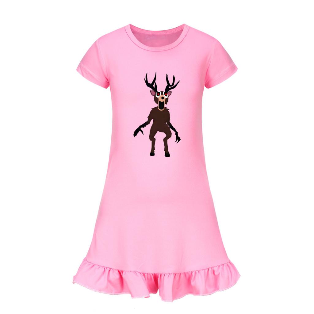 Kids Girls 99 Nights In the Forest Printed Ruffle Short Sleeves Casual Dress