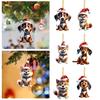 2d Acrylic Adorable Dog Holiday Ornaments For Christmas Trees And Car Decorations Charm