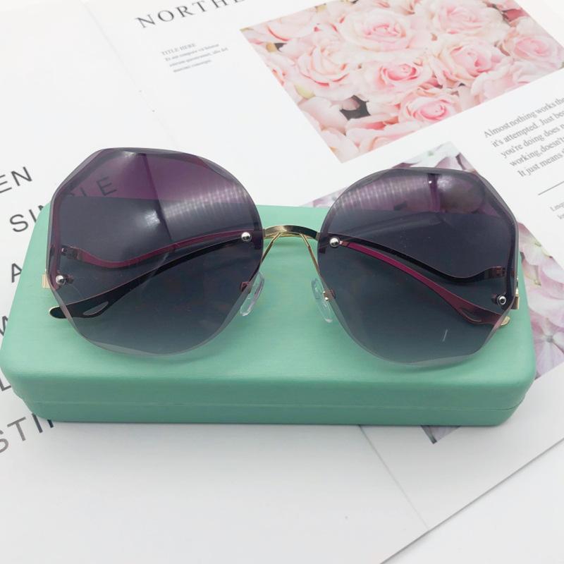 Солнцезащитные очки без оправы с отделкой, женские модные высококачественные солнцезащитные очки с защитой от ультрафиолета