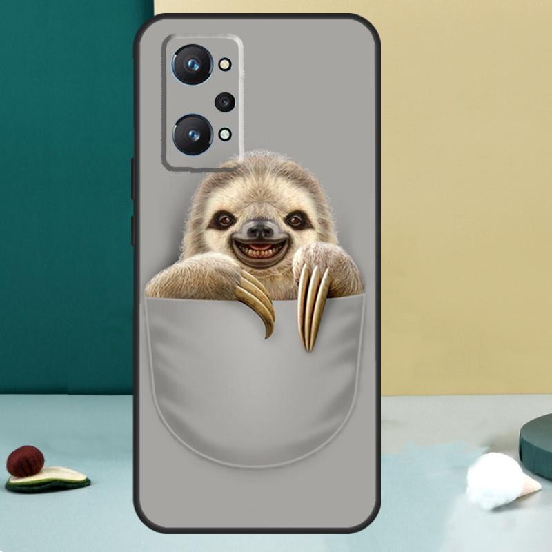 Милый Кавайный Лицо Ленивца Для Realme GT 7 Pro GT 5 6 6T C67 C61 C55 C53 C51 C21Y C25S C75 10 11 12 13 14 Pro Plus Чехол