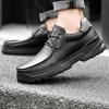 Fashion 2024 Autumn Thick Soled Workwear Shoes for Men Oxford Shoes Trend Casual Shoes Simple Lace Up Men's Genuine Leather Shoes
