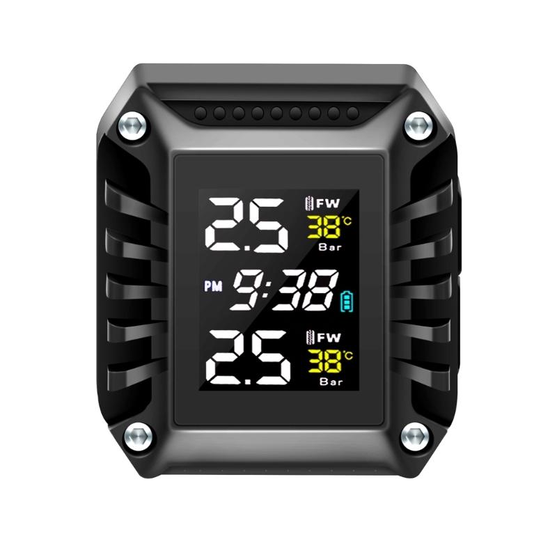 Wireless Tire Pressure Monitoring System for Motorcycles with Colorful LCD Display Pressure Temperature Alarm