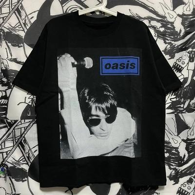 2025 Oasis Band Рок Ретро Тренд Периферийная Футболка Летний Пуловер с Круглым Вырезом Мужская и Женская с Коротким Рукавом