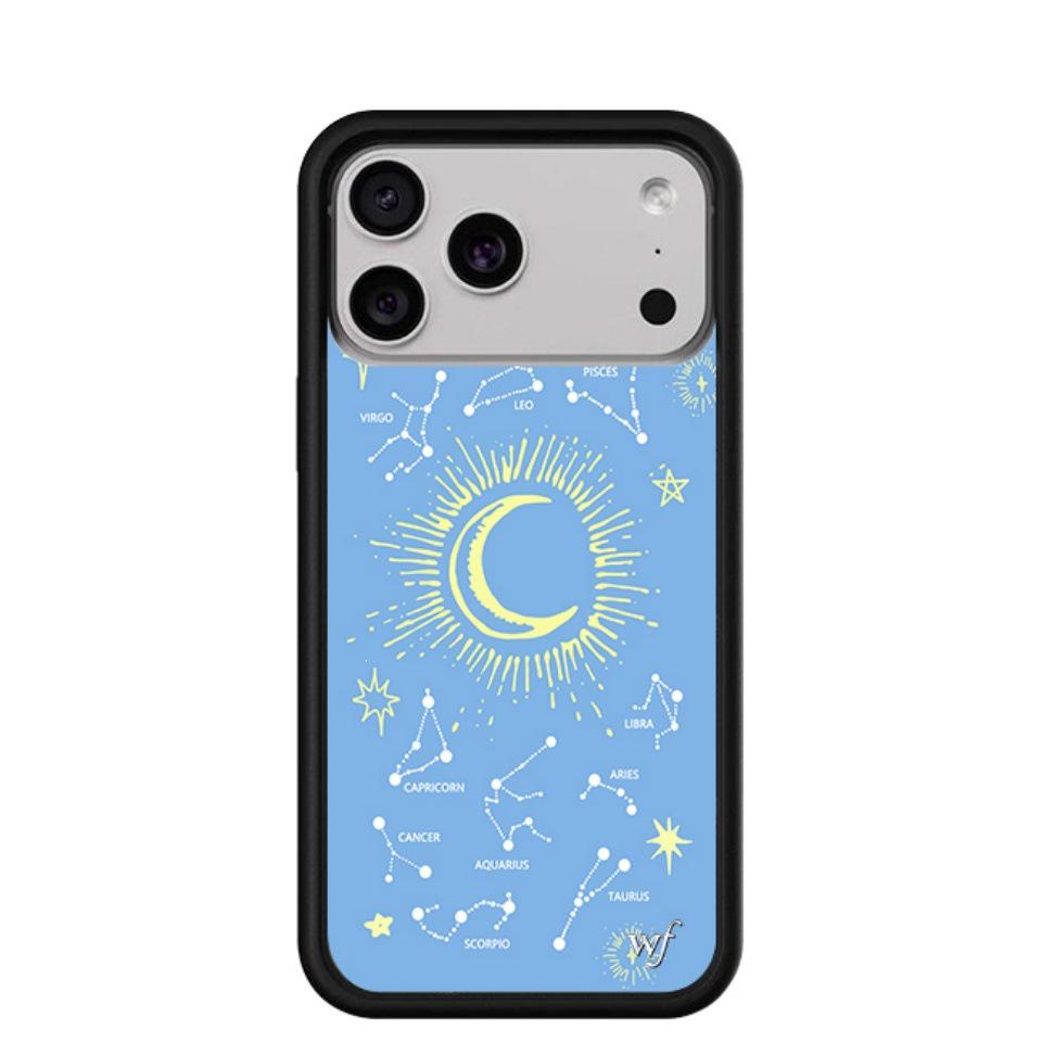 Джинсовый чехол WildFlow Blue для iPhone 17/16 Pro Max/15 Plus - Защитная крышка