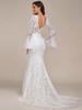 Ever-Pretty Women Sweetheart Illusion Neckline Bell Sleeve Lace Applique Bodycon Mermaid Wedding Dress