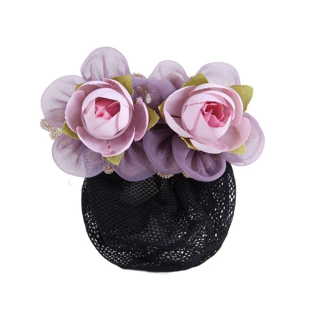 Цветочная шпилька для волос Женская пружинная заколка для волос Головной убор с заколкой-сеткой Винтажная корейская заколка-снуд для волос Женская