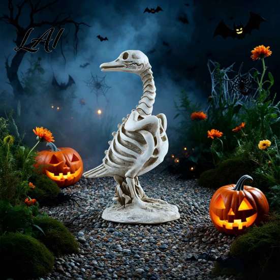 Festival Window Ornaments Skeleton Animal Statue Spooky Deer Cat Duck Figurine Resin Horror Theme Party Decor Ornament for Halloween Table