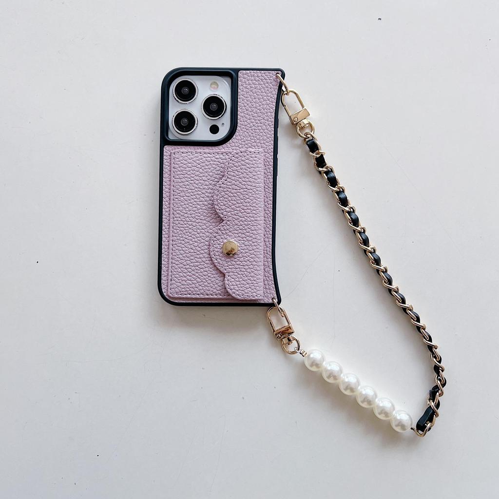 Чехол-ремешок через плечо для iPhone 15/16 Pro Max с отделением для карт и защитой от падений из кожи