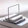Metal Silver Rod Paper Press Holder Restaurant Tabletop Vertical Tissue Holder Hotel Coffee Shop Model Room Tissue Box Decoration