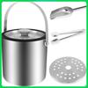 2L Large Capacity Stainless Steel Ice Cube Bucket Double Wall Insulated Ice Bucket Ice Bucket Container