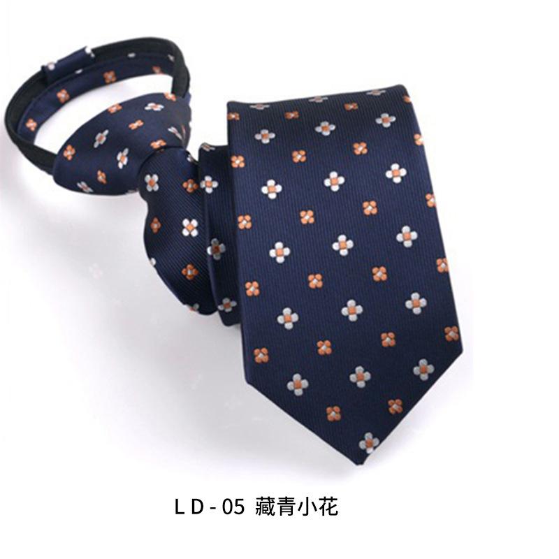 Wind Dress Jacquard Polyester Zipper Tie Men'S Business Occupation Easy To Pull Lazy Tie