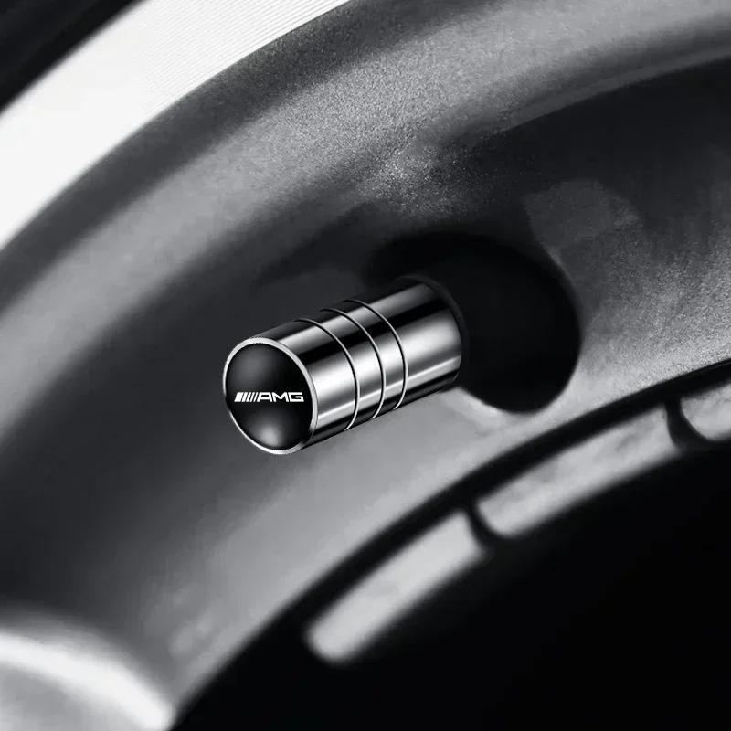 4pcs Car Wheel Hub Valve Stem Cap Decor For Mercedes Benz AMG W204 W203 W205 W211 W212 W213 W201 W210 W124 Auto Accessories GX1