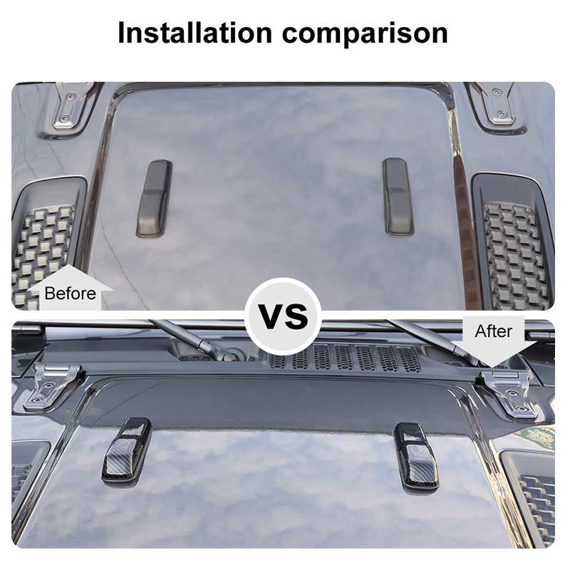 Наклейка-декоративная накладка на капот двигателя из АБС-пластика подходит для Jeep Wrangler JL для JT Gladiator 2018 года и новее. Автомобильные аксессуары для экстерьера