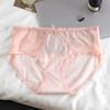 Female Spring and Summer Simple Sexy Lace Stitching Mesh 10A Grade Antibacterial Breathable Mid Waist Underwear