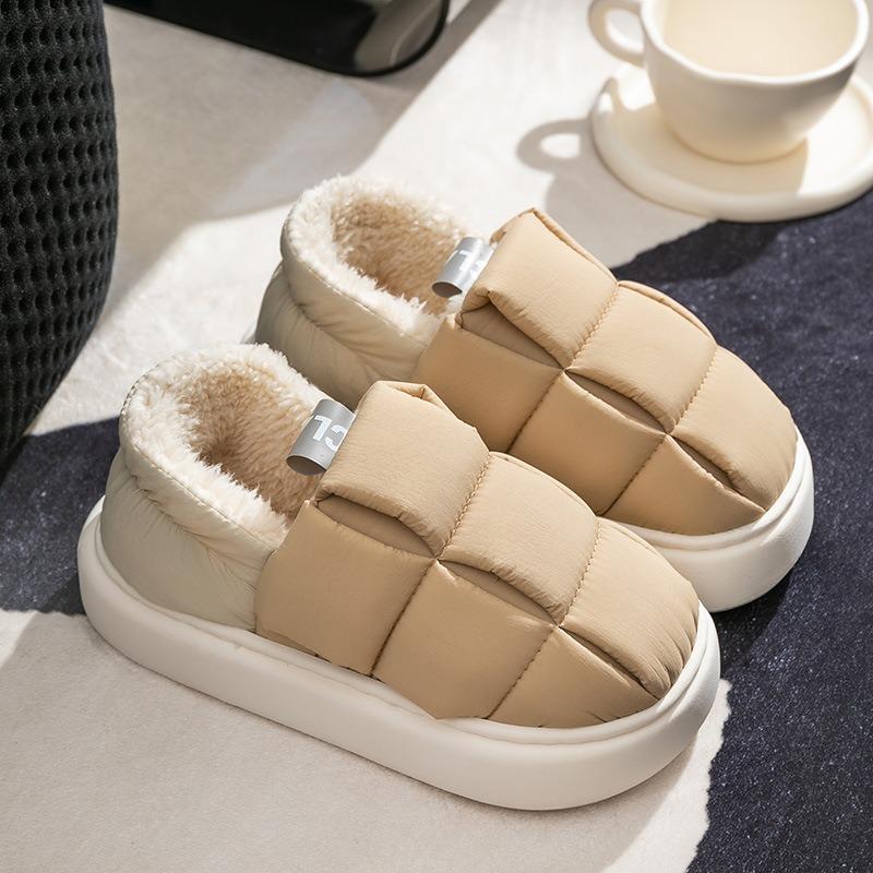 Уютные зимние тапочки для мужчин и женщин — толстая нескользящая подошва с модной строчкой | Идеально подходят для использования в помещении и на улице