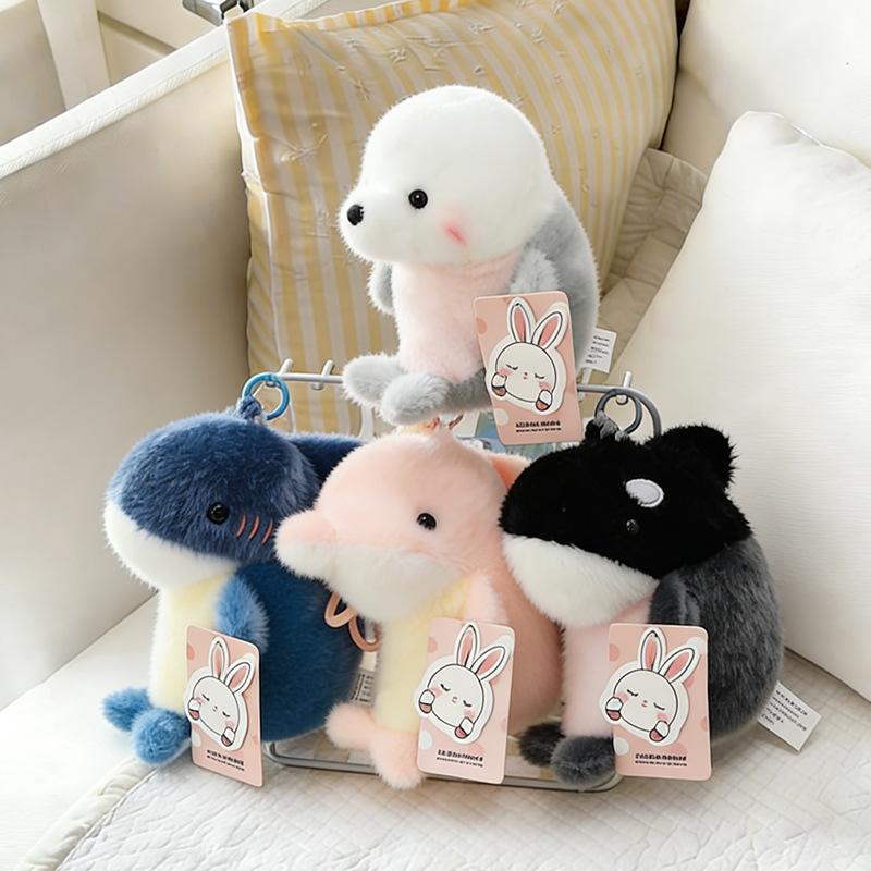 New Marine Ally Pendant Series Cute Killer Whale Shark Bag Pendant Seal Decoration Figurine Doll Keychain Gift