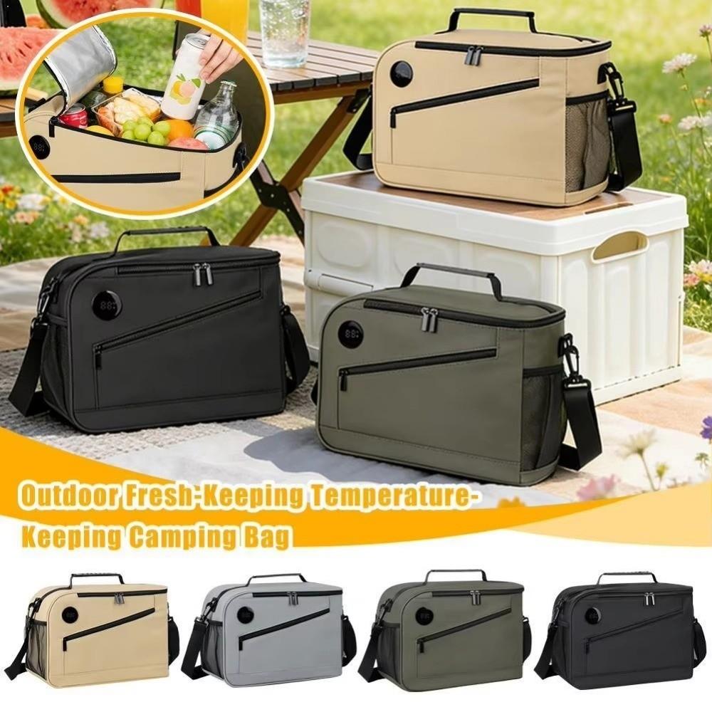 with Temperature Display Cooler Bag Large Capacity Insulated Lunch Bag  Travel