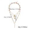 Bohemian Long Layered Copper Chain Necklace Set with Shell And Starfish for Women Elegant Personality Y-Chain Collarbone Chain