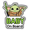 Baby On Board Sign for Car (05. Yoda Boy) - Baby On Board - No Magnets or Suction Cups - Baby On Board Safety Sign - Cute and Funny Baby In Car