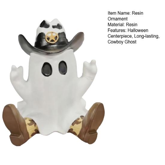 Хэллоуин Ковбой Призрак Фигурка Смола Призрак в ковбойской шляпе и сапогах