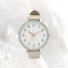 Fieldwork Women's Analog Watch with Leather Strap, Matte Shine, Colorful Hour and Minute Hands, White, Azure JN015-1