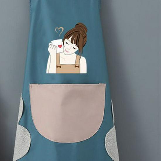 Waterproof Cartoon Apron with Large Pocket - Unisex, Oil & Stain Resistant