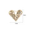 Shiny Heart Brooch Rectangular Hollow Heart Breastpin Geometric Rhinestone Pin  Suit Coat Collar