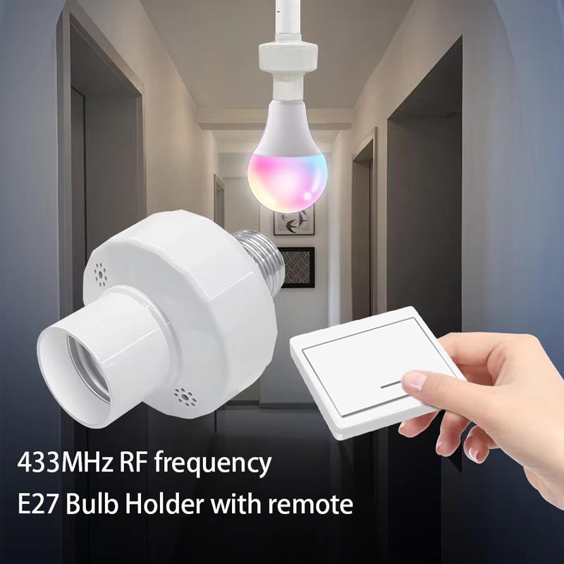 Умная светодиодная лампа E27 RGB с радиочастотным пультом 433 МГц и Bluetooth-управлением, беспроводная настенная розетка-выключатель с приложением Tuya для домашнего освещения AC 220 В