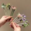 Flower U Shape Hairpin Hair Sticks for Buns Hanfu Headwear  Hairstyle Design Tool