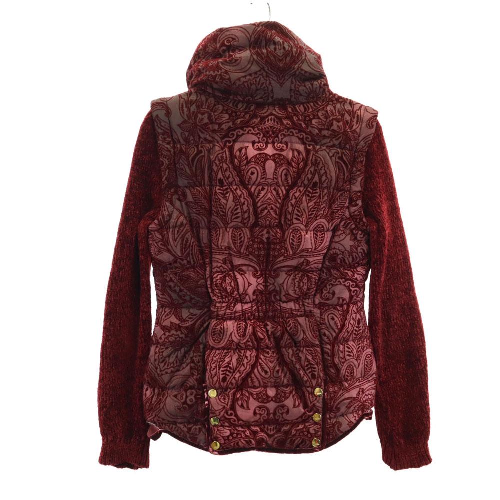 Desigual Куртка с узором пейсли 36 Бордовый Двусторонний стеганый жилет Женский Б/У