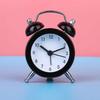 Alarm Clock Classic Double Bell Glass Lens PVC Clock Face