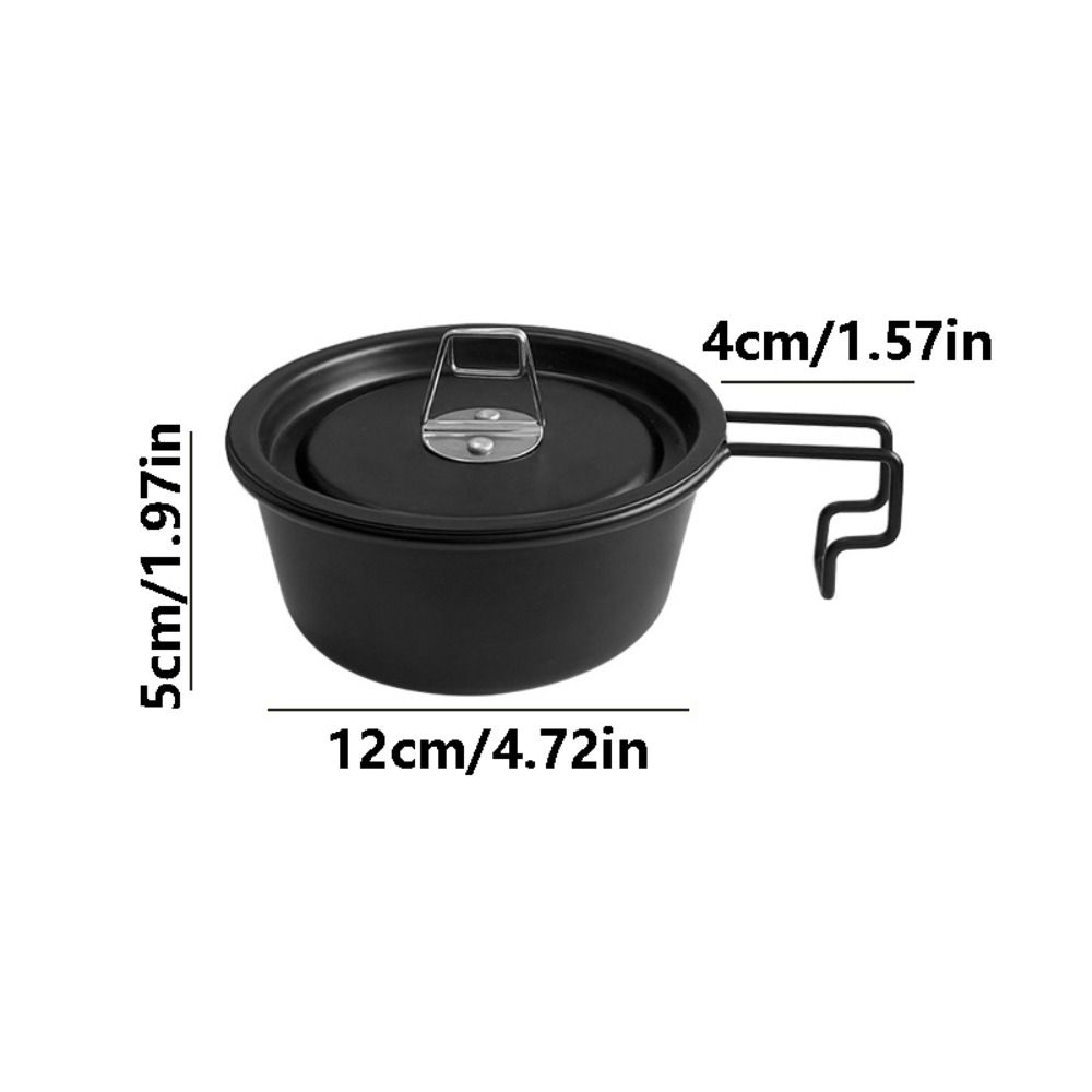 Folding Handle Folding Snow Bowl Lightweight Portable Picnic Bowl Aluminum Zinc Zinc Alloy Bowl  Backpacking