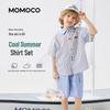 Летний повседневный полосатый комплект рубашек для мальчиков MOMOCO