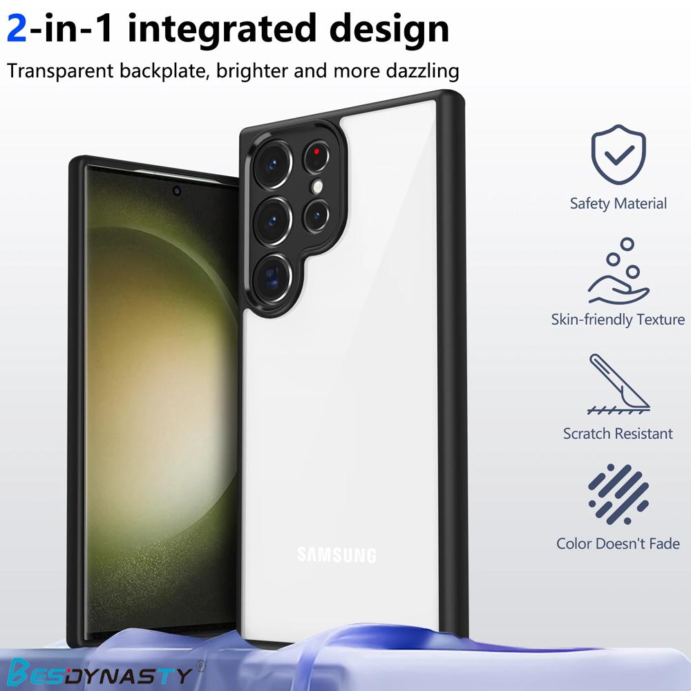 Роскошный матовый акриловый прозрачный жесткий чехол для Samsung Galaxy S25 Edge S24FE S23 Ultra Plus A56 A36 A25 A26 A24 A52S A16 A55 A35