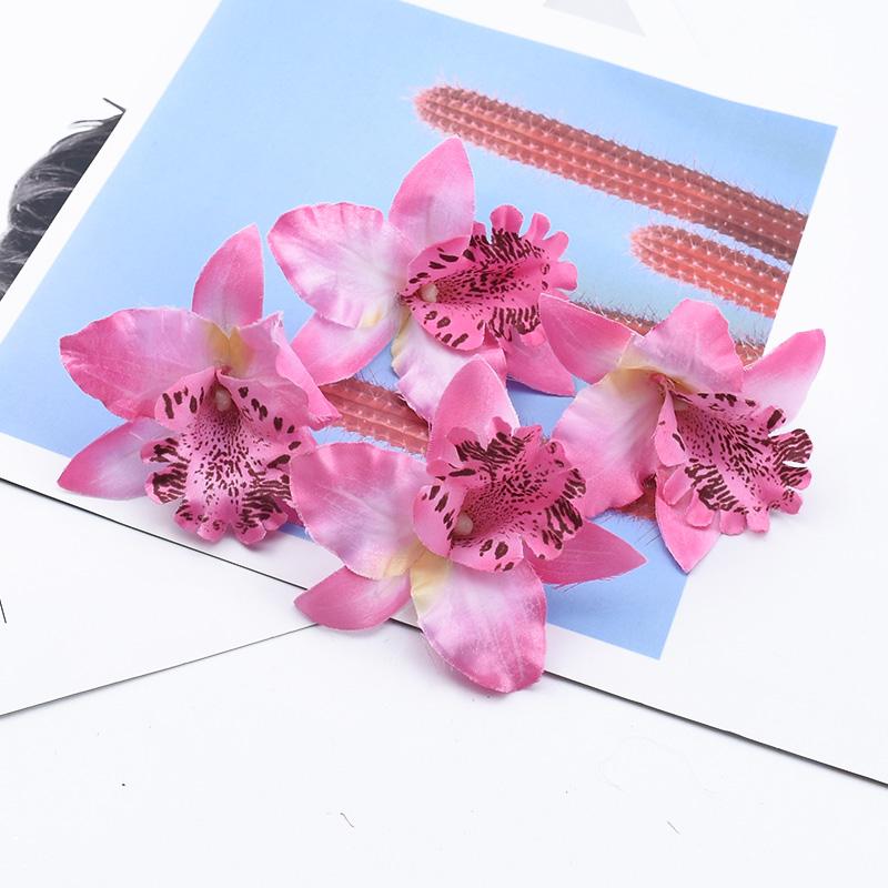 10/20pcs Artificial Flower Plants Butterfly Orchid Flowers Wall Wedding Home Room Decor Bridal Accessories Clearance Wreath prop