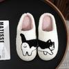 2025 Lovely Cat Embroidery Stuffed Slippers Home Men Women Furry Shoes 2024 Autumn Winter Fur Slides Fuzzy Fun Animal Pet Slippers