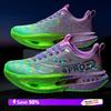 Флуоресцентные кроссовки для бега Мужские Тренировочные Марафонские Спортивные Дышащие Легкие Женские Удобные Нескользящие Повседневные Кроссовки