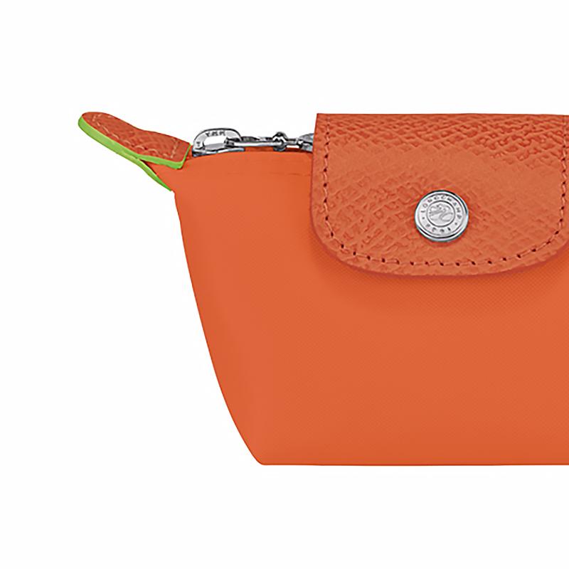 Longchamp Le Pliage Green Застежка-кнопка и молния Клатч из переработанного холста Кошелек для мелочи Женский клатч Оранжевый 30016919P69