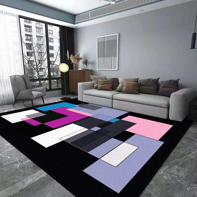 Modern Geometric Carpet Flannel Living Room Home Luxury Nordic Decor Home Large Area Mat Bedsdie Washable Bedroom Rug Lounge