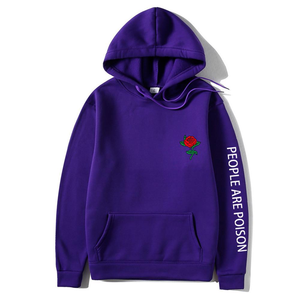 2023 Autumn Winter New Hoodie Men Fashion Red Rose Flower Sweatshirt with Print Autumn Winter Streetwear Men Women Casual Pullover Hoody Male