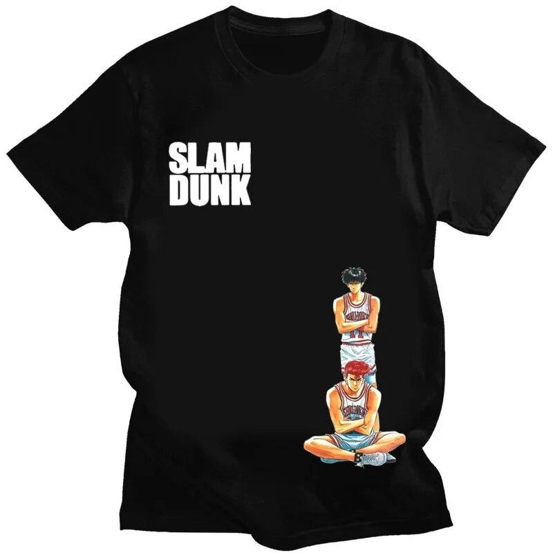 Футболка унисекс Y2k, футболка из чистого хлопка с короткими рукавами SLAMDUNK с буквенным принтом, дышащая, удобная и минималистичная
