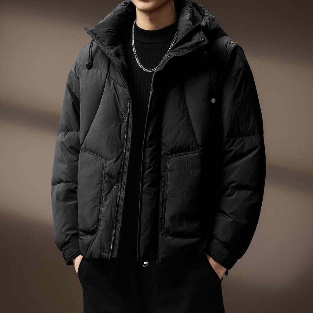 Мужская высококачественная легкая пуховая куртка-пуховик с капюшоном, 90% белый утиный пух - Зимнее тепло и защита от холода