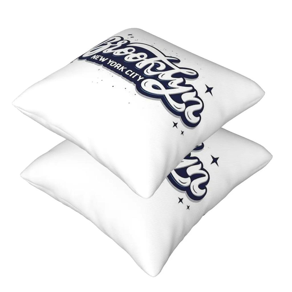 Brooklyn New York 2 Pcs Square Pillowcase Pillow Cover Cushion Decor Comfort Throw Pillow For Home Sofa