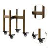 Plant Stand with Wheels Mobile Pot Rack Wood Holder Display Shelf Dolly Rolling