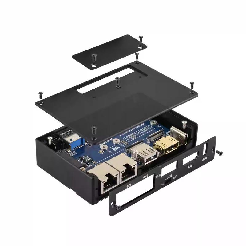 Raspberry Pi CM5 Dual Network Port Expansion Board with Gigabit/2.5G, M.2 M Key, HDMI, MIPI, and RJ45 Interfaces